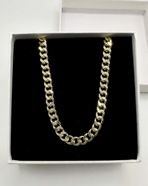 Cadena cubana planchada oro laminado Cadena cubana planchada oro laminado