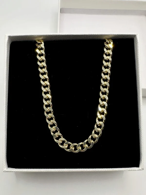 Cadena cubana planchada oro laminado Cadena cubana planchada oro laminado