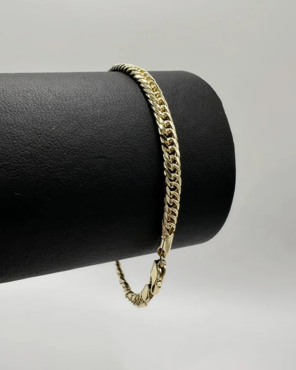 Pulso cubano barbado chico oro laminado