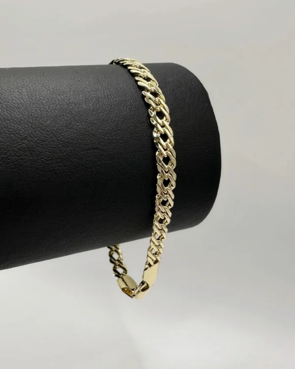 Pulso miami doble rombo oro laminado 18k